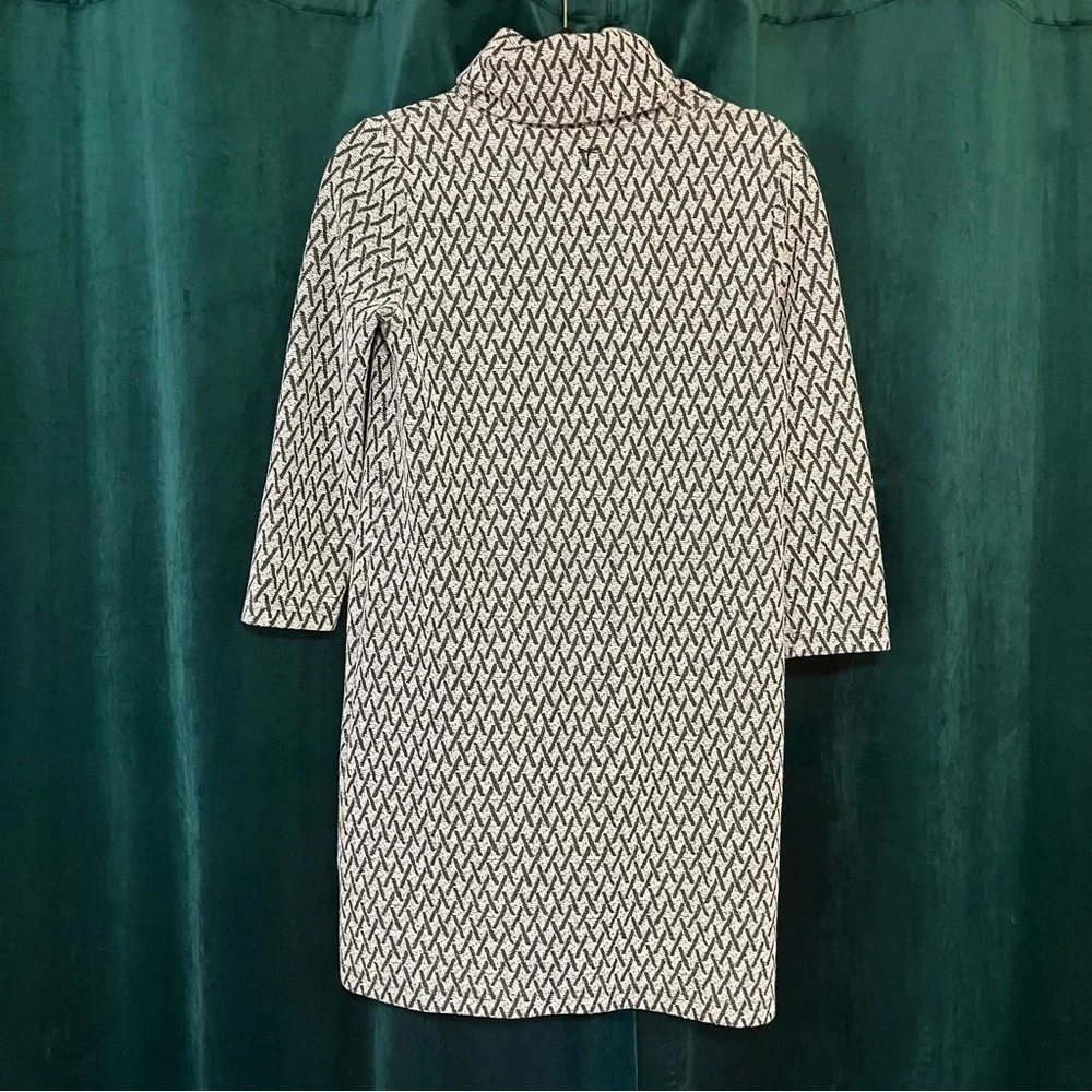 Tyler Boe Kim Knit Dress, Size XS, Black and White Geo Print - Picture 2 of 5